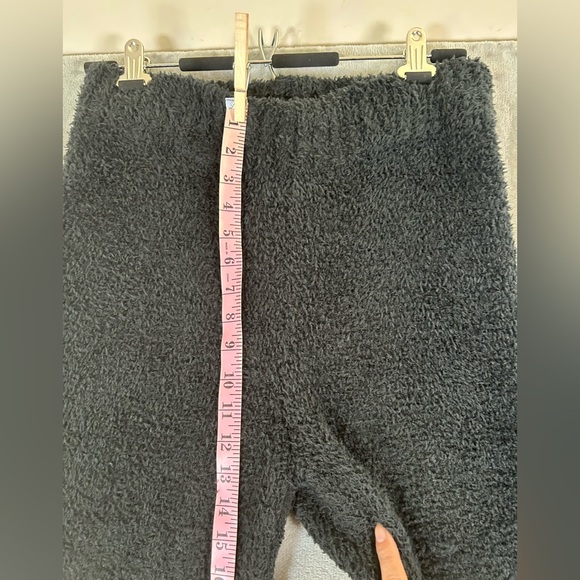 Skims black cozy knit boucle fuzzy teddy wide leg stretch lounge pants - Picture 9 of 12